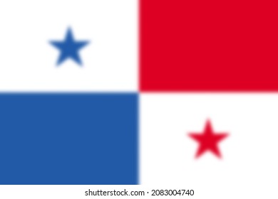 Panama  Flag. PA Patriotism Logo Banner. Panama  National Symbol. State Banner Of Capital  Panama . Nation Independence Day PAN. Blurred Flag, Gaussian Focus Blur Effect. 2D Image