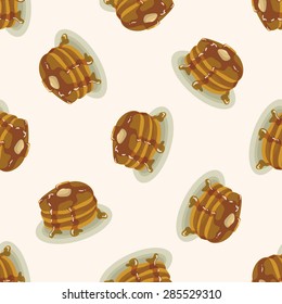 Pancake , Cartoon Seamless Pattern Background