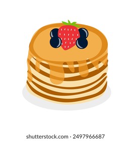 Pancakes with maple syrup and strawberry. pancake logo design and icon. Food Icon - Powered by Shutterstock