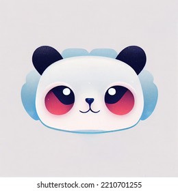 Panda Chibi Face Avatar Illustration, Sweet Panda Art