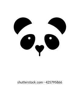 Panda logo. Isolated panda head on white background. Asian bear mascot idea for logo, emblem, symbol, icon.