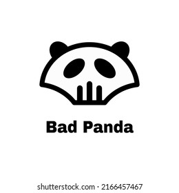 Panda Skull Logo On White Background