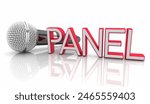 Panel Discussion Microphone Speaker Panelist Talk Presentation 3d Illustration