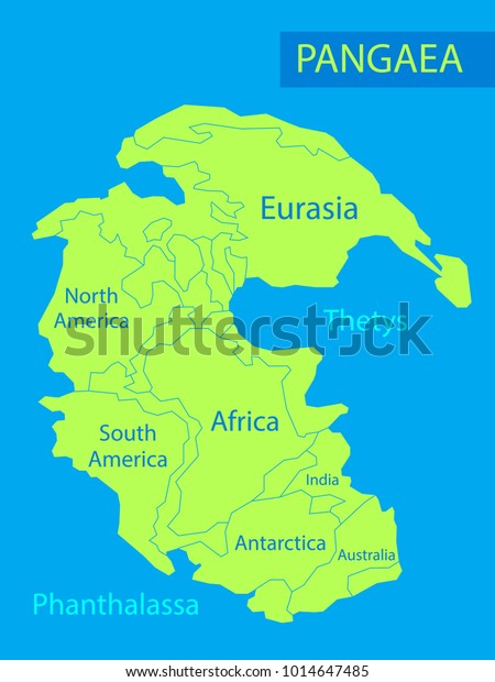 Pangaea Pangea Illustration Supercontinent That Existed Stock ...