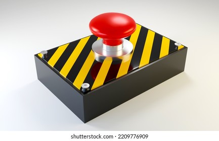 Panic button device isolated on white background. 3D Rendering