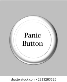 Panic Button on Gray Background