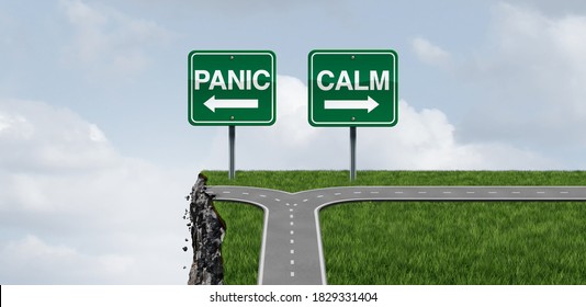 Panic And Calm Psychology Concept As A Concept For Staying In Control Or Panicking And Managing Stress With 3D Illustration Elements.