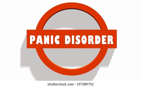 panic disorder text on stop road sign