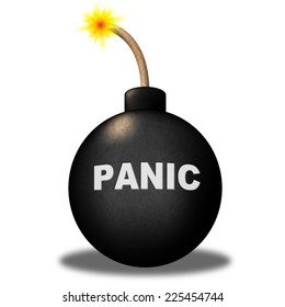 Panic Warning Indicating Caution Alert And Apprehension