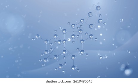 panicudine molecular structure, 3d model molecule, amines structural chemical formula view from a microscope