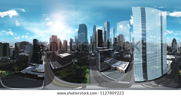 Panorama City Environment Map Hdri Map Stock Illustration 1127809223