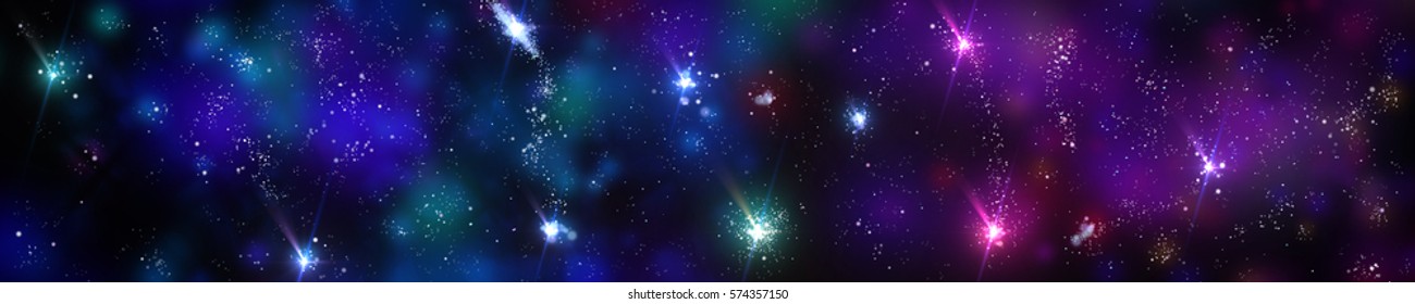 Panorama Universe Star Clusters Banner 3d Stock Illustration 574357150 ...