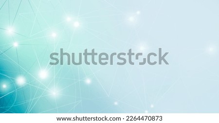Panoramic abstract dot and triangle light connection background., The world is connect and smaller concept, Digital futuristic minimalism background