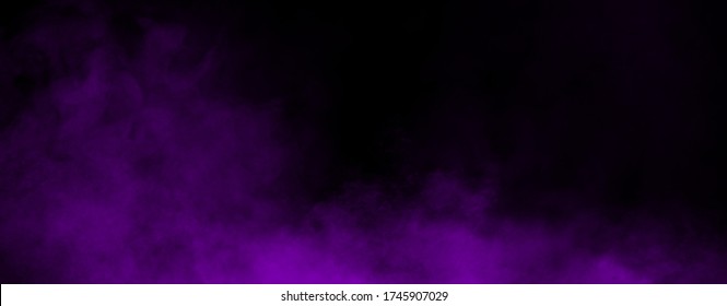 Panoramic fog mist texture overlays. Abstract purple smoke isolated background for effect, text or copyspace .