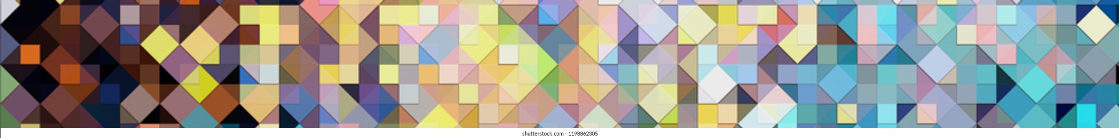 Panoramic multicolored background texture with mosaic. Geometric mosaic design. Abstract color trendy background. Mosaic texture with geometric shapes. - Shutterstock ID 1198862305