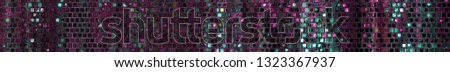 Panoramic purple background texture with mosaic. Geometric mosaic design. Abstract color trendy background. Mosaic texture with geometric shapes.