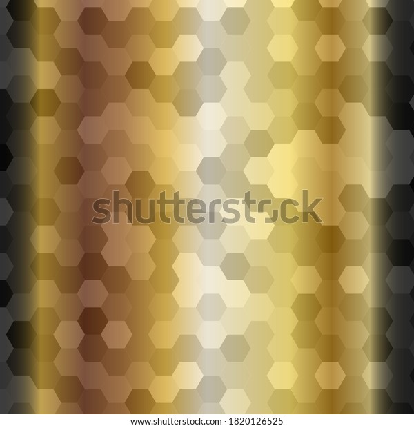 Panoramic texture of black and gold carbon\
fiber -\
illustration