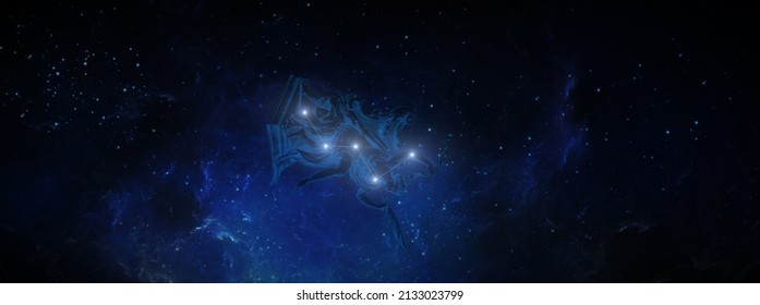 Panoramic View Of Cassiopeia Constellation 