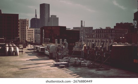 Panoramic View of City From Rooftop