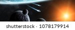 Panoramic view of planets in distant solar system in space 3D rendering elements of this image furnished by NASA