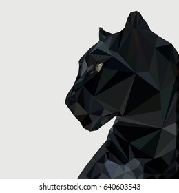 Panther in low poly triangular style