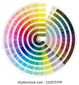 Pantone Color Palette / Color palette guide isolated on white background - circle