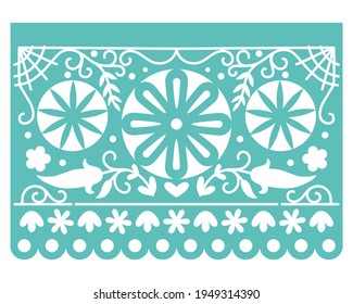 Papel Picado Mexico Fiesta Colorful Mexican Stock Illustration ...