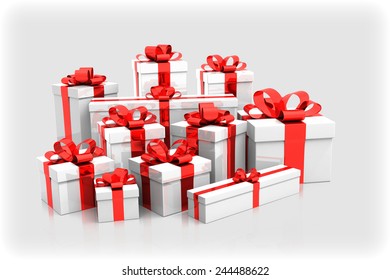 Paper 3d Gift Boxes Set Illustration