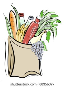 Grocery Bag Sketch Images, Stock Photos & Vectors | Shutterstock