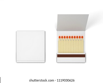 Paper Book Of Matches Mockup. 3d Illustration Isolated On White Background 