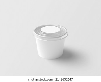 Paper Bowl Or Container Mockup. Realistic 3D Rendering Illustration Object.