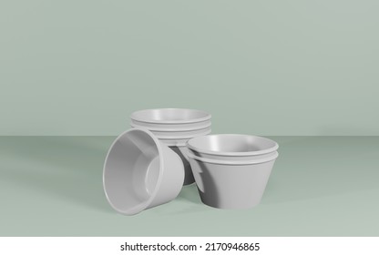 Paper Bowl Mockup 3D Rendering