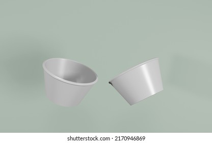 Paper Bowl Mockup 3D Rendering