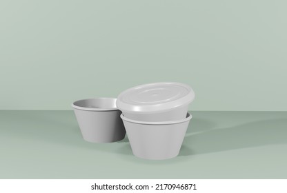 Paper Bowl Mockup 3D Rendering