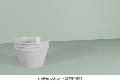 Paper Bowl Mockup 3D Rendering