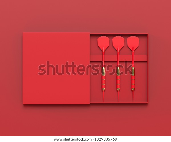 Download Paper Box Darts Mockup Template Isolated Stock Illustration 1829305769