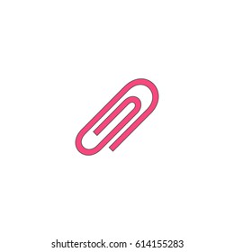 Paper Clip Pink Symbol Black Contour Stock Illustration 614155283 ...