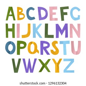 English Colorful Uppercase Paper Cut Alphabet Stock Vector (Royalty ...