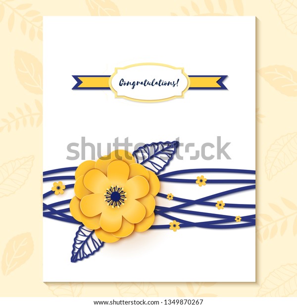 Paper Cut Design Flower Composition On Stock Illustration 1349870267