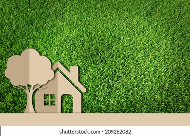  Paper cut of family on green grass - Shutterstock ID 209262082