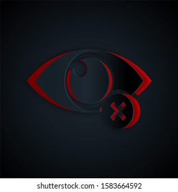 Paper Cut Invisible Hide Icon Isolated のイラスト素材