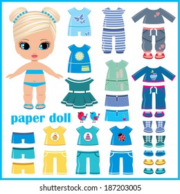 Paper doll and clothes