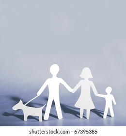 Paper Family With Dog