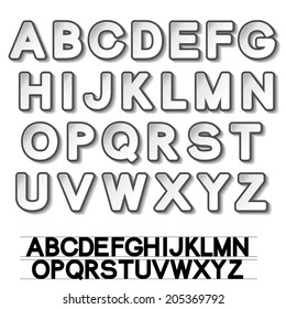 Vector Paper Font Alphabet White Stickers Stock Vector (Royalty Free ...