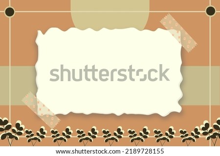 Paper Note Frame  with Brown Background. template with flat design style can be used for presentation background