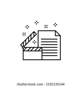 Paper Screenplay Icon. Element Of Literature Icon