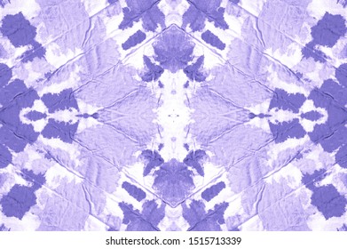 Paper Stains. Tie Dye Background. Artistic Fabric Design. Handmade Space. Purple Color. Paint Soaked Wet Cotton. Seamless Paper Stains.