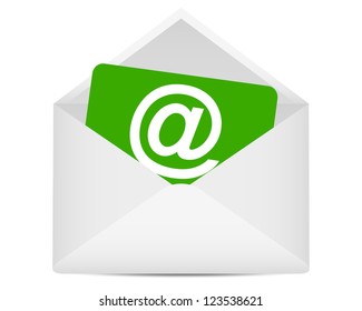 paper with the symbol of an open e-mail in an envelope