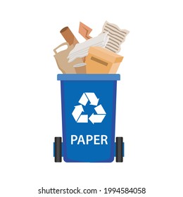 Paper Trash Can Trash Container Recyclable Stock Illustration ...