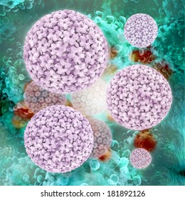 Papilloma Virus - 3d Rendered Illustration